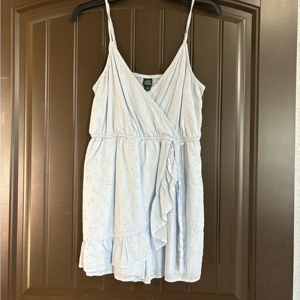 Wild fable blue with daisy romper.
